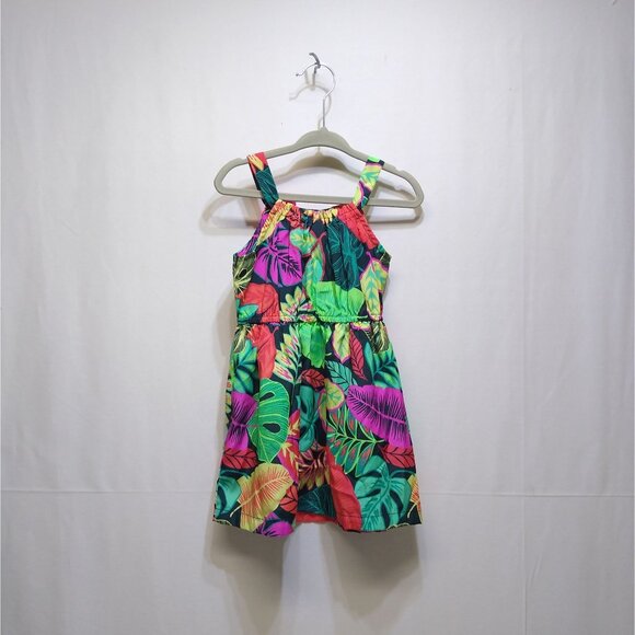 Cherokee Girls' 2T Tropical Print Sleeveless Spaghetti Straps Dress Floral Print - Picture 2 of 5